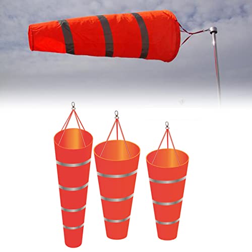 RANRAO Manche à air d'aéroport rouge en polyester Rip-Stop pour mesure du vent pour jardin extérieur, 60/80/100 cm