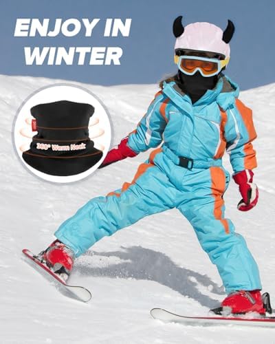 Aegend Neck Warmer for Kids 2 Pack, Double-Layer Fleece Ski Neck Gaiter for Boys Girls Youth Winter Cold Weather Scarf