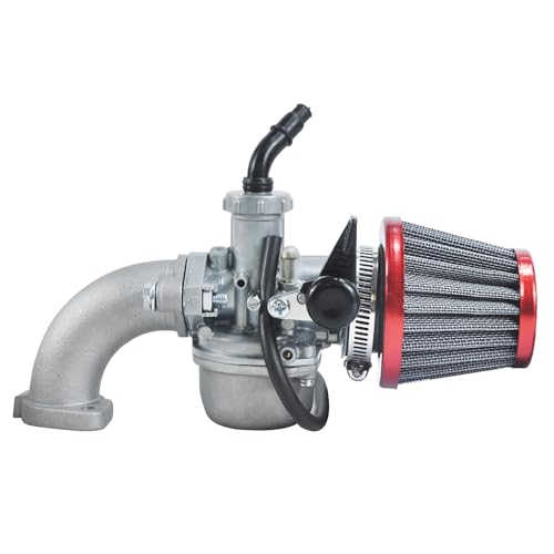 HOLATO PZ22 Carburetor Carb Air filter Throttle Handle Grips Cable Kit for 110cc 125cc XR50 CRF50 CRF50f CRF110 TaoTao DB14 DB24 SSR110 SSR125 Coolster Apollo Pit Dirt Bike Chinese 4 Wheeler ATV Red - Thumbnail 3