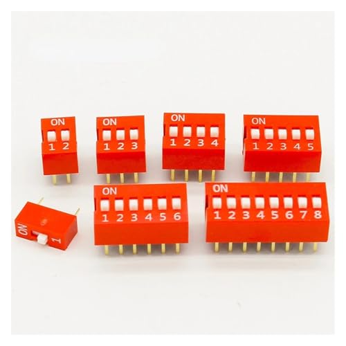 Kit d'interrupteurs à bascule de 1 à 8 voies rouge 35 pièces pour circuit imprimé