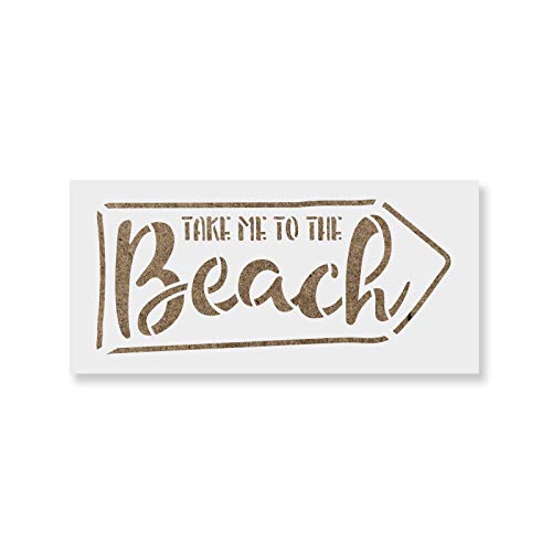 to The Beach Stencil - to The Beach Art, Nautical Stencil, This Way Stencil, Sand Stencil, Beach Stencils