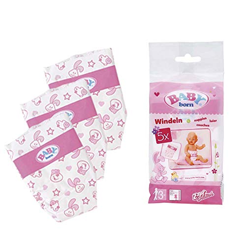 Zapf Creation 815816 BABY born Windeln Set Puppenzubehör 5 Stück, pink – Bild 3