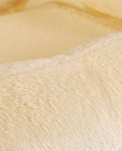 lionto Katzenheizungsliege mit kuscheligem Plüschbezug, warmes Katzenbett zum Einhängen mit Metallhaken für alle gängigen Heizungen, waschbare Katzenhängematte aus gemütlichem Material, beige