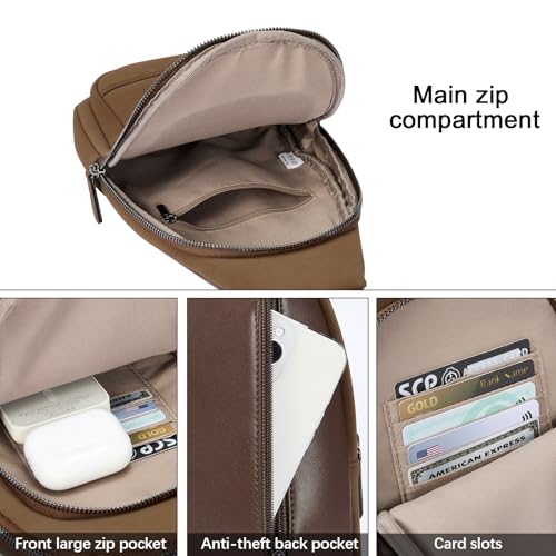 Image of CLUCI Crossbody Bags for Women Men,Leather Sling Bag Cross Body Backpack for Woman Gifts for Women Birthday Unique
