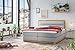 Produktbild Belanoti Age Boxspringbett 180x200 Eiche 7-Zonen Taschenfederkern Matratze inkl Visco Topper Bett 180x200 in der Farbe Hellgrau H2/H3 Polsterbett Hotelbett mit Massivholz Eiche Massivholzbett