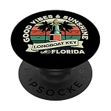 Good Vibes & Sunshine Longboat Key Florida Design rétro PopSockets PopGrip Interchangeable