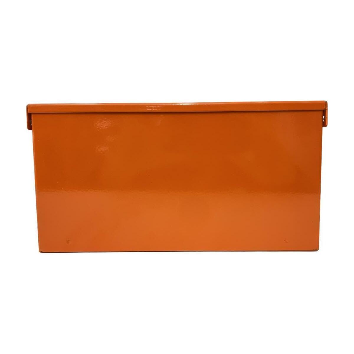 Caja de herramientas 300 x 200 x 150 cm de altura de chapa doblada, soldada resistente pintada naranja brillante con soporte para tractor