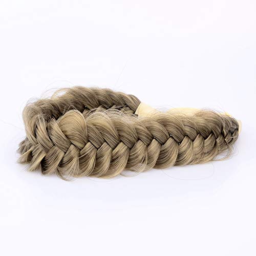 Gledola Messy Synthetic Hair Braided Headband Classic Chunky Wide Plaited Headband for Women Girl Beauty (Dark Ash Blonde) - Image 2