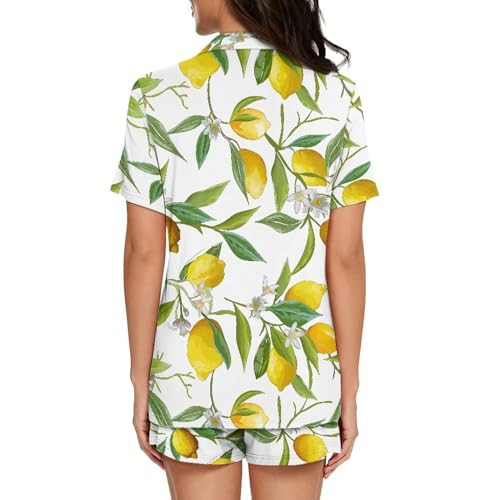 Image of Women's Short Sleeve Sleepwear Pajamas Nightwear with Pockets | skin-friendly breathable material resists pilling fading and deformation after repeated washing
