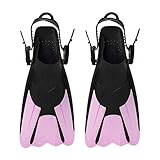 ENEN Schwimmflossen, Schnorchelflossen kurz Verstellbare Flossen für Kinder Erwachsene zum Schnorcheln, Schwimmen (S(passend für Größe 34-38),Rosa)