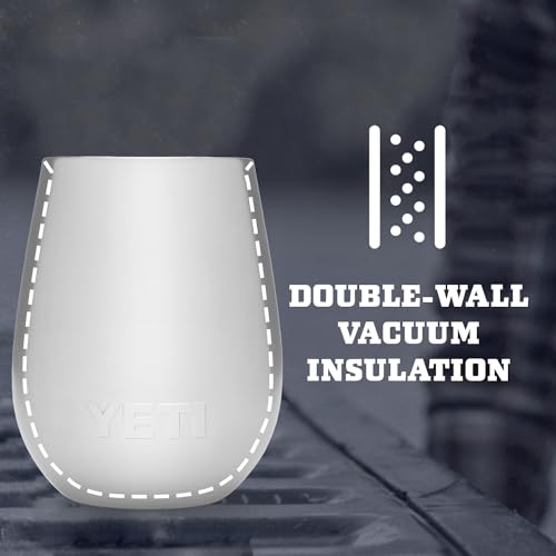 Image of YETI Rambler 10 oz Wine Tumbler, Vacuum Insulated, Stainless Steel with MagSlider Lid, Big Wave Blue