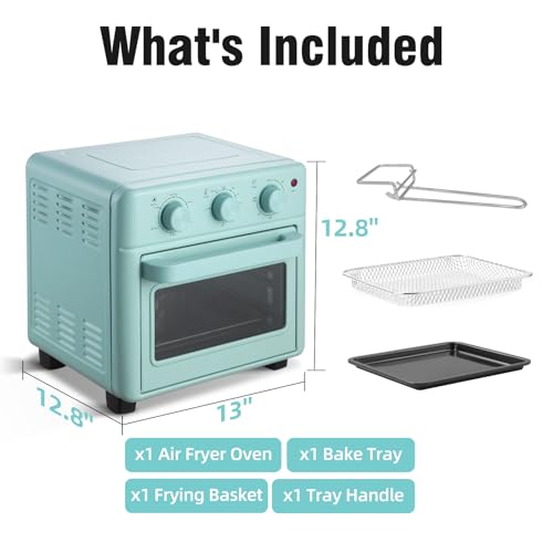 Novaspark Air Freyer Toaster Combo, Retro Convection Oven Countertop, 15L Small Toaster Oven, 4 Slice or 8" Pizza, Bake, Toast, Roast, Air Fry, Fast Heating - Image 5