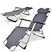 Lwieui Liegestuhl klappbar Rasenlehre RECINER REVINING Terrasse Liegestuhl Folding Tragbare Chaise Einstellbare Terrasse Lounge-Stuhl mit Lendenwirbelsäulenkissen (Farbe : Grau, Size : 89x60x47cm)