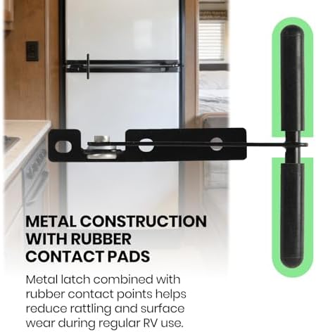 Calvana (2 Pack RV Fridge Door Latch, Keeps Fridge Shut While Traveling, RV Replacement Parts,1 3/16" Hole Spacing - 5