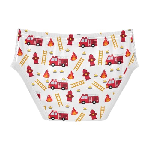 visesunny Boys Cotton Underwear Firefighter Fire Truck Printed Toddler Soft Training Briefs Size 2T-8Y for Kids2