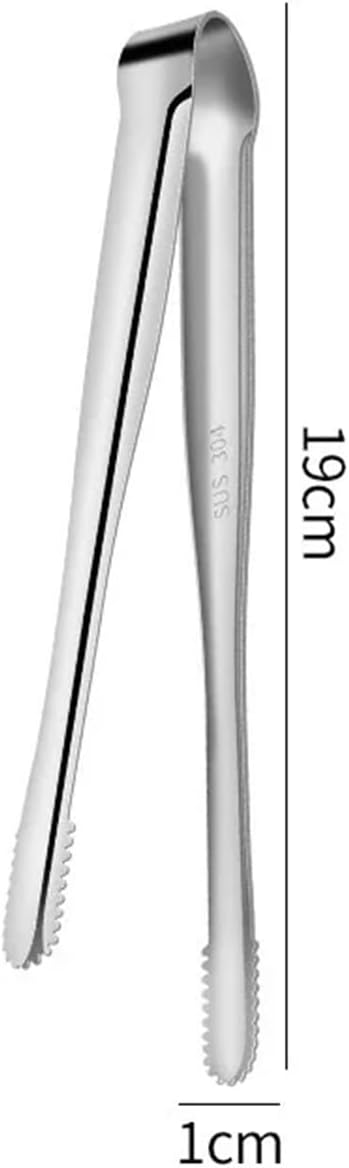 Salad Tongs 2Pcs Stainless Steel Barbecue Tongs Clip Cooking Tweezers for Food Utensils(Silver-19cm 2pcs)