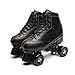 Outdoor Quad Skates Adult Youth Artistic Roller Skate Boots for Dance Training Competition Black Size 36