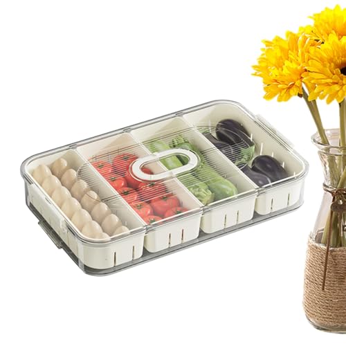 Contenedores de almacenamiento divididos con tapas,Contenedor de conservación de alimentos frescos para refrigerador | Juegos de contenedores de alimentos Organizador de almacenamiento para frigorífic