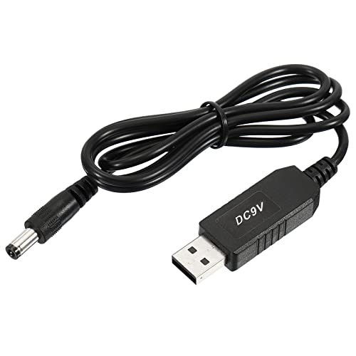 DC 5V a DC 9V USB Step Up Tensione Convertitore Cavo Alimentazione con DC Jack 5.5mm x 2.5mm Ottimo per Router fotocamera Auto Guida Registratore Nero 6W 1A
