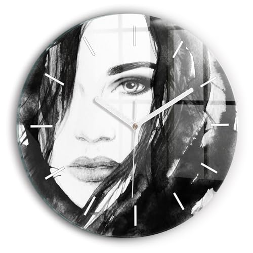 Horloge en Verre de Qualité Supérieure Wallfluent Portrait