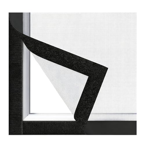 Window Screen with Upgraded Hook and Loop Adhesive Edging Frame Free Cutting DIY Max 20 feet...