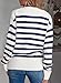 EVALESS Womens Striped Cardigan Sweaters Fashion 2025 Fall Long Sleeve V Neck Lightweight Cardigans Open Front Button Down Knit Sweater Tops Blue Stripe Medium