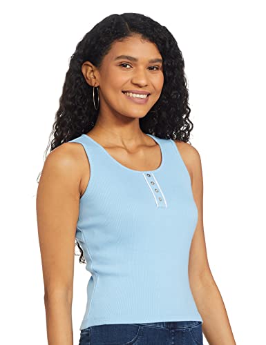 Image of Spykar Womens Regular Fit Cotton Lycra Solid T-Shirt (A21SPKT01BJ007L-P)