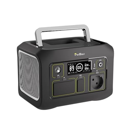 PurMars - Estación de alimentación portátil, 300 W, máx. 500 W, 288 Wh, almacenamiento solar 230 V CA, USB-D60 W, linterna led, banco solar Lifepo4, para camping, viaje, casa, cortes de energía