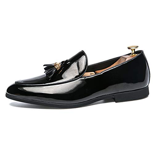 Men's Loafer Casual British Fashion Tassel Cover Foot Patent Leather Cover Foot Patent Leather Formal Shoes2