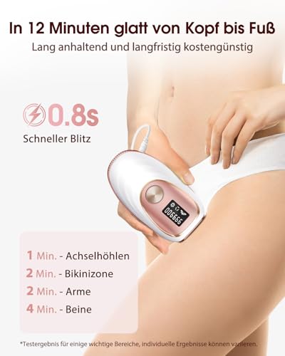 Haarlosy IPL Geräte Haarentfernung mit Kühlfunktion, 999,900 Lichtimpulse, 5 Energiestufen Schmerzfreie IPL Haarentfernung Laser Hair Removal für Frauen, Männer, Intimbereich, Körper und Beine - TD005 5