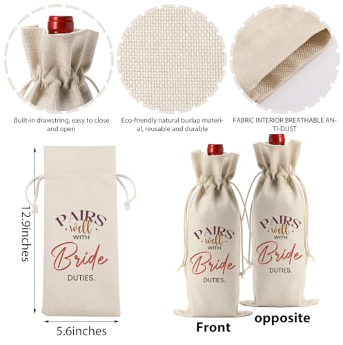 Image of Bridal Shower Wedding Gifts Wine Bag, Wedding Shower Gifts for Bride | Bride To Be Gifts, Bridal Shower Party Favors Wine Bags, Pairs Well with Bride Duties Wine Bottle Bag