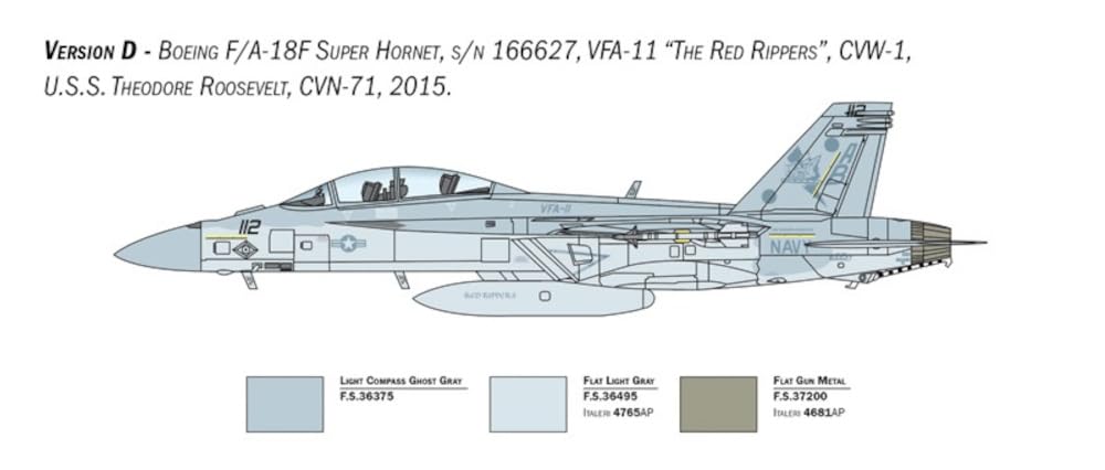 Italeri 2823 F/A-18F Super Hornet US Navy Special Colors, Scala 1:48, Plastic Model Kit, Modello in Plastica da Montare, Modellismo