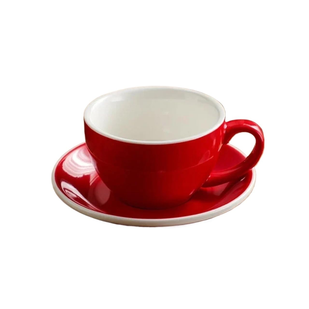 Tazas de café grandes de cerámica, Juego de tazas café porcelana multicolor 300 ml(B)