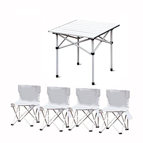 Table de camping pliante avec 4 chaises en alu 50cm