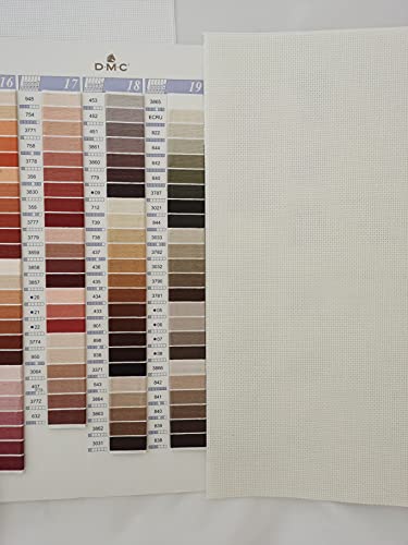 Image of KCS 3 pc of 12 inch x 18 inch 18CT Counted Cotton Aida Cloth Cross Stitch Fabric (White+Antique White+Cream)