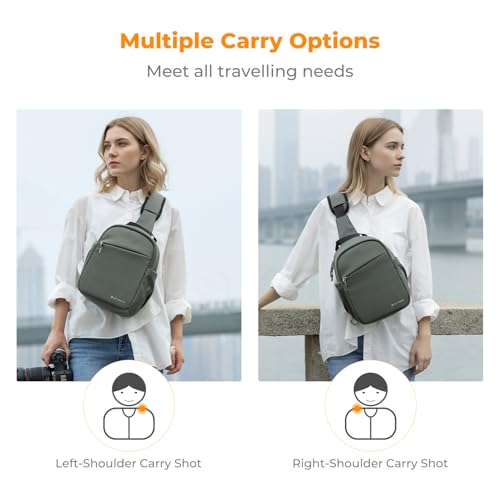K&F CONCEPT Kameratasche, Kamera Sling Tasche Schultertasche Fotorucksack Klein, Wasserdichter Kamerarucksack, Verstellbarer Schultergurt Kamera Rucksack für DSLR/SLR Kamera Objektiv