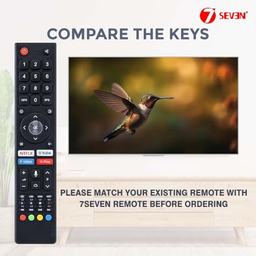 Image of 7SEVEN Compatible with BPL Tv Remote Suitable with Android & Google OS Television of Original Model 32-D4301 43F-A4300 32H-D6300 43F-A4301 32H-A4300 43U-D4310 etc - Pairing Must for Bluetooth Control