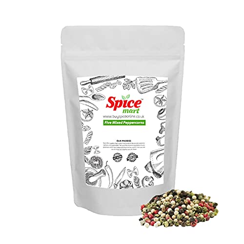5 Colour Mixed Whole Peppercorns Dried (Black | White | Pink | Green | Pimento) Premium Quality Free UK P&P (50g)
