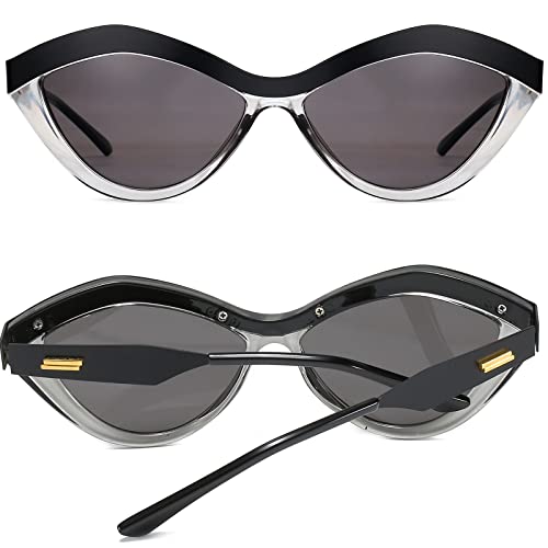 ANRRI Retro Narrow Cat Eye Sunglasses for Women UV400 Protection Metal Frame2