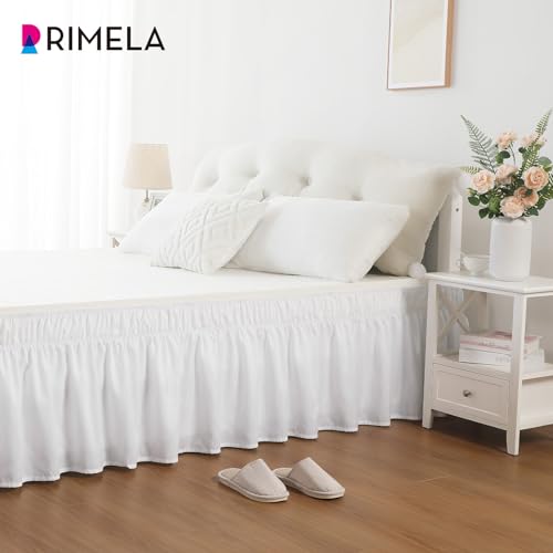 Rimela Q051018KAAWH Bed Skirt Wrap Around Elastic Dust Ruffles Solid Color Wrinkle And Fade Resistant thumb #8
