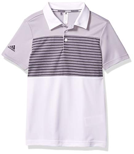 adidas Golf Engineered Stripe Polo Shirt, Grey Two, X-Large