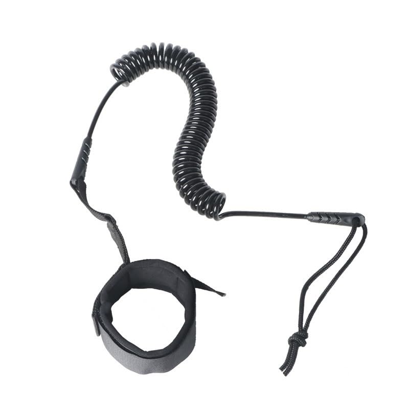 LZM-DIEWLEI Surfboard Leash TPU Bodyboard Leash Premium Surfboard Legrope Coiled Footstrap Retractable Board Security Leashes for Shortboard, Longboard, Paddleboard