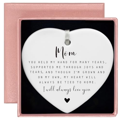 Heart Shaped Ornament-Mother of The Bride Gift from Bride-Bridal Shower Wedding Present for Mom Thank You I Will Always Love You Keepsake with Gift Box