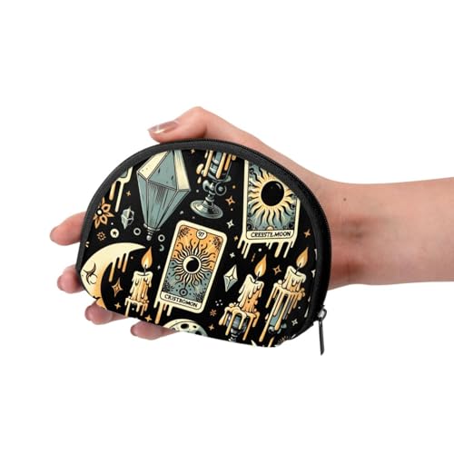Portable Coin Purse Tarot-Cards-Halloween Mini Zippered Money Pouch Card Holder3