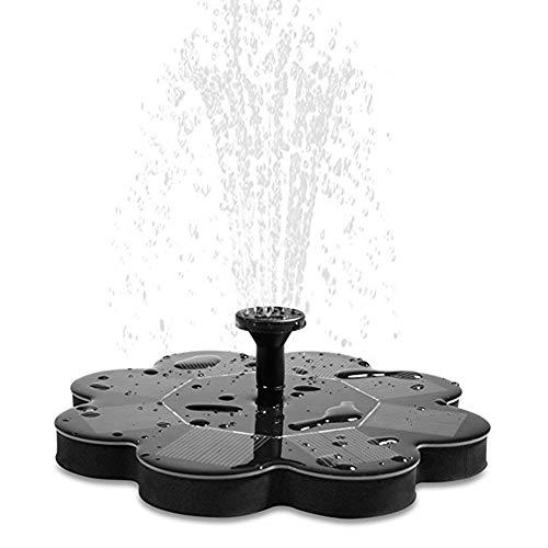 jingru Solar Fountain Pump With 4 Replacement Nozzles Free Standing 1.4W Bird Bath Fountain Pump for Garden and Patio