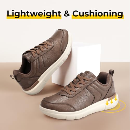 Image of FitVille Wide Shoes for Men Dress Sneakers Casual Oxfords Comfortable Shoes for Men Lightweight Plantar Fasciitis Bunions