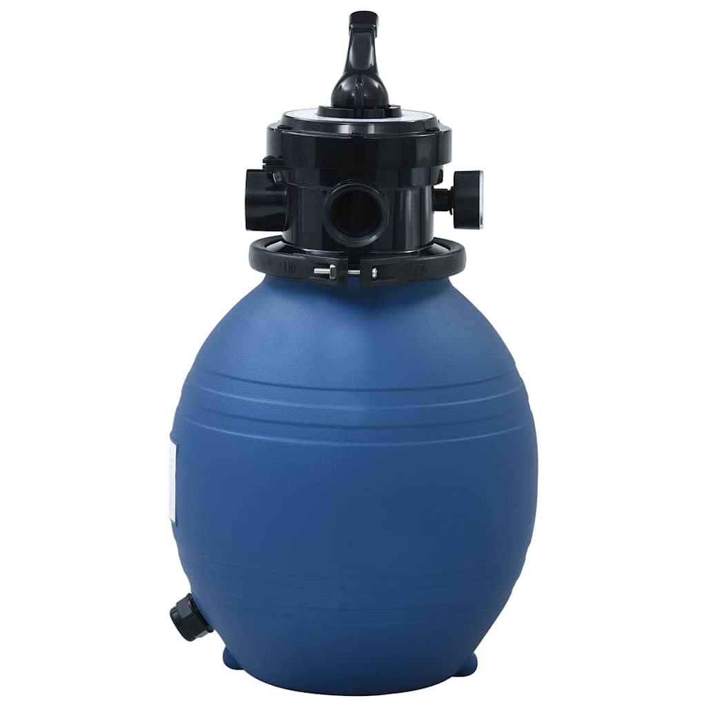 Filtro de arena para piscinas de 300 mm, 5,6 m³/h, con válvula de 4 vías, incluye conexiones para mangueras de 32/38 mm, color azul