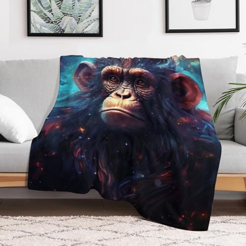 Couverture jeté flannel singe 1 pièce confortable contre le froid