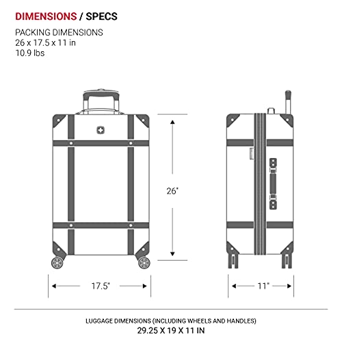 Swissgear 7739 Hardside Luggage Trunk With Spinner Wheels, Black, Checked-Large 26-Inch #TOP5