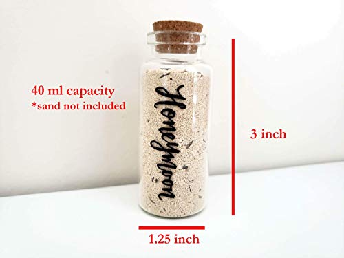 Personalized Honeymoon Sand Keepsake Jar – Unique Travel Gift for Newlyweds, Ideal for Bridal Showers and Wedding Registries – 40ml Glass Memory Container - Image 3